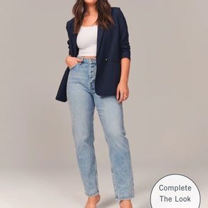 abercrombie curve love high rise dad jean in light wash